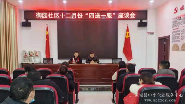 蒙城縣城關(guān)街道御園社區(qū)召開12月份“四送一服”座談會(圖1)